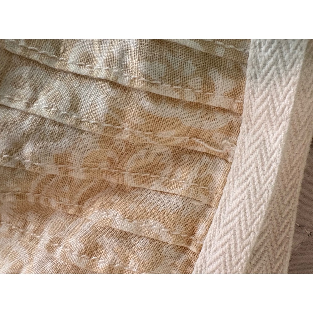 Liz Claiborne Skirt Womens 14 Tan Paisley Linen Blend Good Pleated A-Line Knee - Picture 9 of 10